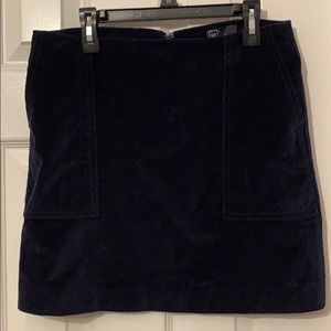 Navy velvet Gap skirt size 0 worn once